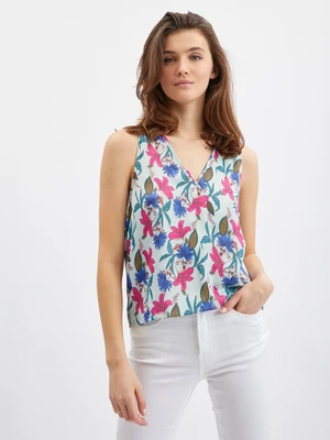 Pink and blue women's floral blouse ORSAY