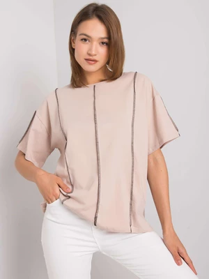 RUE PARIS Lady's beige cotton blouse