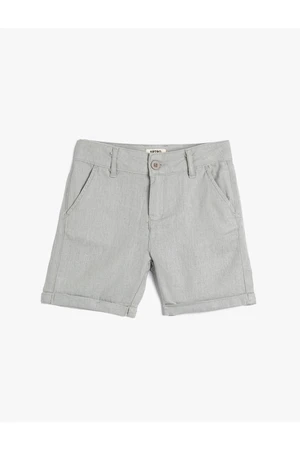 Koton Boy's Buttoned Pocket Linen Shorts