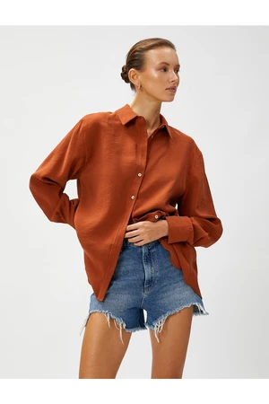 Koton Back Detailed Modal Shirt with Long Sleeves