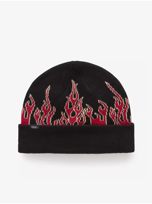 Černá klučičí čepice VANS UP IN FLAMES BEANIE - Kluci