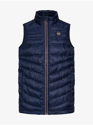 Dark Blue Boys Quilted Vest Jack & Jones Hero - Boys