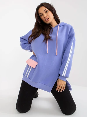 Light purple warm hoodie with stripes