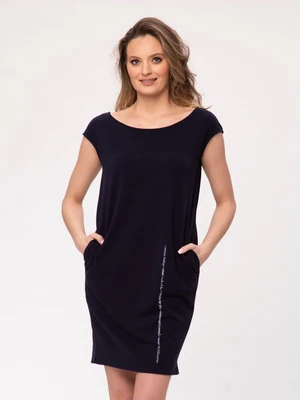 Look Made With Love Woman's Dress 29 Caraibi Navy Blue