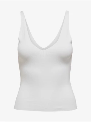 Cream women's basic tank top ONLY Selina - Women