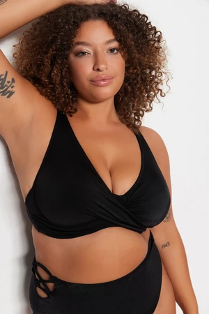 Trendyol Curve Black Bikini Top