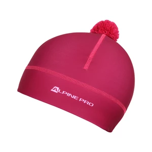 Functional beanie with pompom ALPINE PRO ABERE fuchsia red