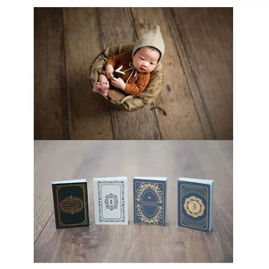 4 Pcs Retro Mini Books Newborn Photography Props Decorations Infant Photo Accessories