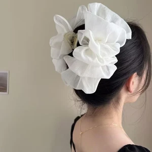 Women Elegant Three Layers Large Chiffon Bow Hair Claw Sweet Hair Decorate Headband Hair Claw Clip Fashion Hair Accessories