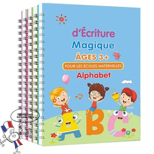 Free Shipping French/English SNAK Montessori Toys Copy books for Children Writing Sticker Magic Pen Copybook For Calligraphy