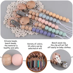 Baby Anti-Drop Chain Pacifier Clip Silicone Beads Infant Nipple Appease Soother Chain Clips Dummy Holder Nipple Clip Baby Stuff