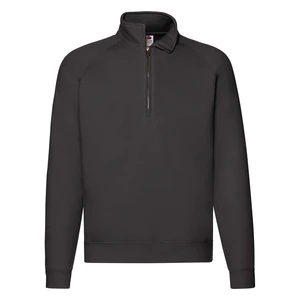 Black Men's Zip Neck Sweatshirt Fruit of the Loom