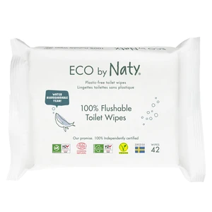 ECO BY NATY Vlhčené splachovatelné ubrousky s funkcí toaletního papíru ECO bez vůně 42 ks