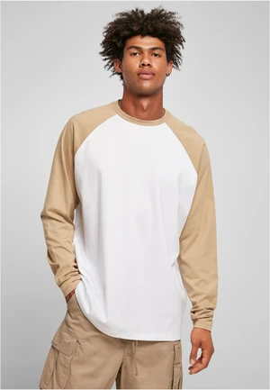 Organic Oversized Raglan Long Sleeve White/Beige