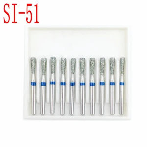 10pcs Dental Diamond Burs Drill Dia-burs for High Speed Handpiece Medium FG 1.6mm Dentist Tools SI-51