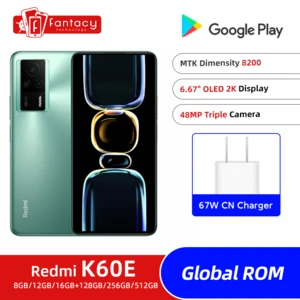 Xiaomi Redmi K60E MTK Dimensity 8200 128GB/256GB/512GB 2K OLED Display 48MP Triple Camera 5500mAh 67W Fast Charger