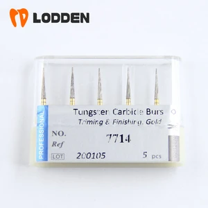 Dental Tungsten Carbide Burs FG 7714（172 009) High Speed FG Taper T ISO 072 Triming & Finishing Gold TC bur 8-12 Blades