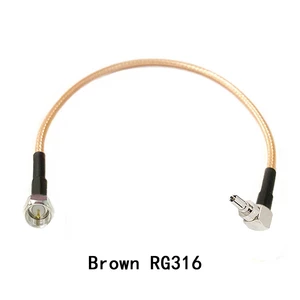 New F Male Plug To CRC9 Right Angle Connector RG316 Coaxial Cable Adapter 15CM 6inch Pigtail for Huawei E3272 E367 E5373