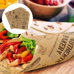 Disposable 30 Sheets Oil-Proof Wax Paper Waterproof Food Wrapping Burger Fries Bread Sandwich Paper Fast Food Baking Tools