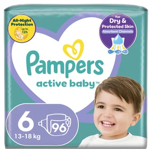 Pampers Active Baby 6 Megapack+ 13-18 kg 96 ks,PAMPERS Active Baby Plienky jednorazové 6 (13-18 kg) 96 ks - MEGA PACK