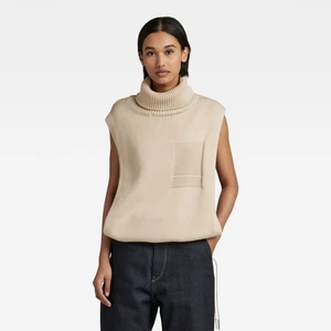 G-STAR Sweater - Open side turtle sl knit wmn beige