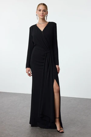 Trendyol Black Plain Regular Unlined Woven Evening Dress & Graduation Dress