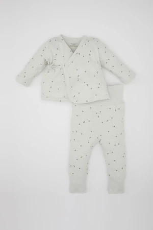 DEFACTO Baby Boy Star Patterned Long Sleeve Waffle 2-Piece Set