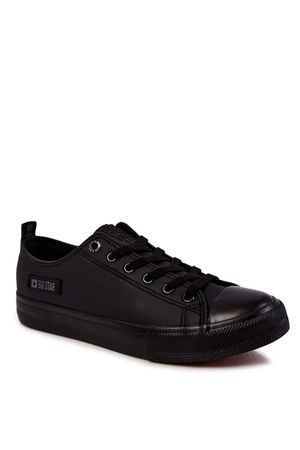 Men's low leather sneakers Big Star KK174009 Black