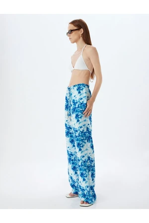 Koton X Şahika Ercümen - Viscose Trousers with Batik Pattern and Wide Leg