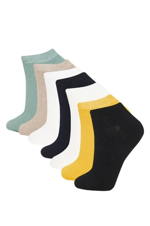 DEFACTO Men's Comfortable Elastic 7-Pack Cotton Ankle Socks