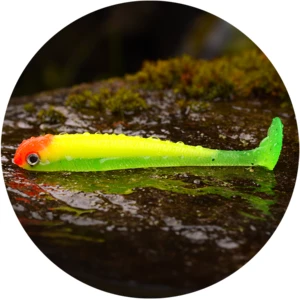 Redbass gumová nástraha ripper swimmer slim fluo green rh uv - s 70 mm