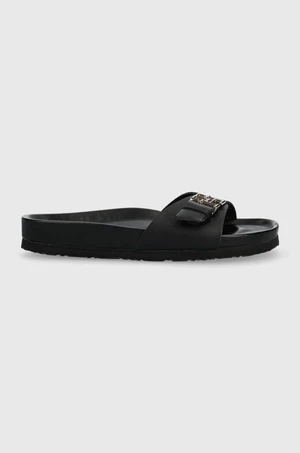 Kožené pantofle Tommy Hilfiger TH MULE SANDAL LEATHER dámské, černá barva