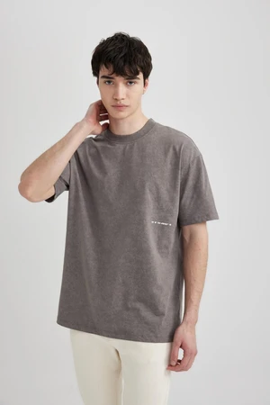 DEFACTO Boxy Fit Crew Neck Printed Short Sleeve T-Shirt