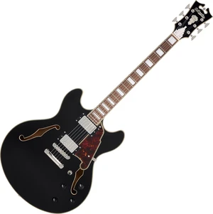 D'Angelico Premier DC Solid Black Guitarra Semi-Acústica