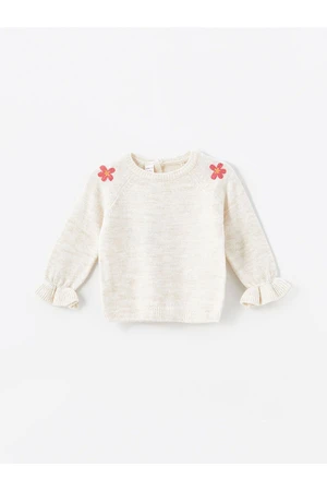 LC Waikiki Lw - Crew Neck Embroidered Baby Girl Knitwear Sweater