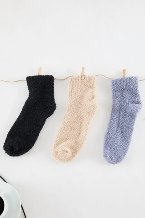 Trendyol Multi-Colored 3-Pack Thick Terry Knitted Socks