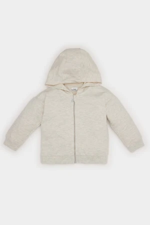 DEFACTO Baby Girl Hooded Basic Plain Zipper Sweatshirt