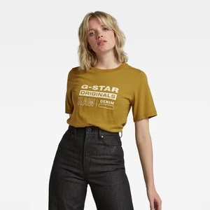 G-STAR T-shirt - Originals label regular fit tee yellow