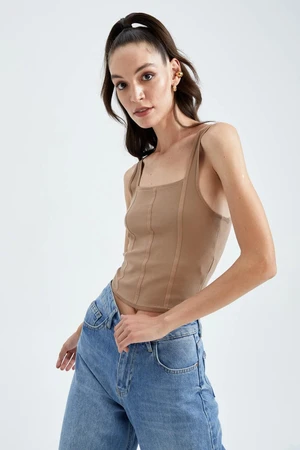 Sorbet X Defacto Square Collar Corset Look Undershirt