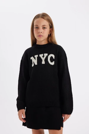 DEFACTO Girl Oversize Fit Crew Neck Sweater