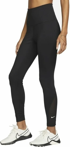 Nike Dri-Fit One Womens High-Waisted 7/8 Leggings Black/White S Fitness Hose