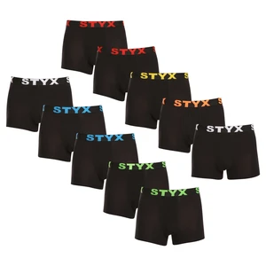 10PACK Men's Styx Boxer Shorts Sports Rubber Black