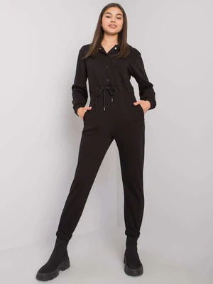 Black cotton jumpsuit