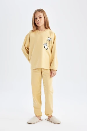 DEFACTO Girls Printed Long Sleeve Pajama Set