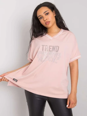 Dark pink oversized women's blouse with patch