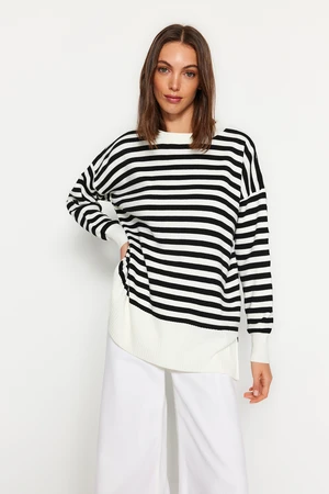 Trendyol Black Striped Knitwear Sweater