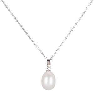 JwL Luxury Pearls Stříbrný náhrdelník s pravou perlou JL0436 (řetízek, přívěsek) 45 cm