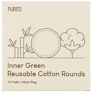 PURITO Bambusovo-bavlněné tamponky Inner Green (Reusable Cotton Rounds) 10 ks