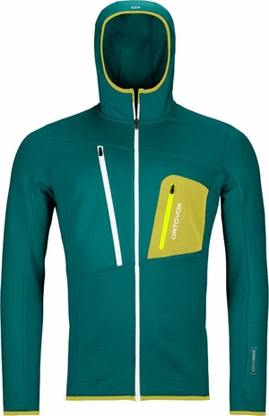 Ortovox Fleece Grid Hoody M Pacific Green L Sweat à capuche outdoor