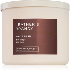 Bath & Body Works Leather & Brandy vonná svíčka 411 g